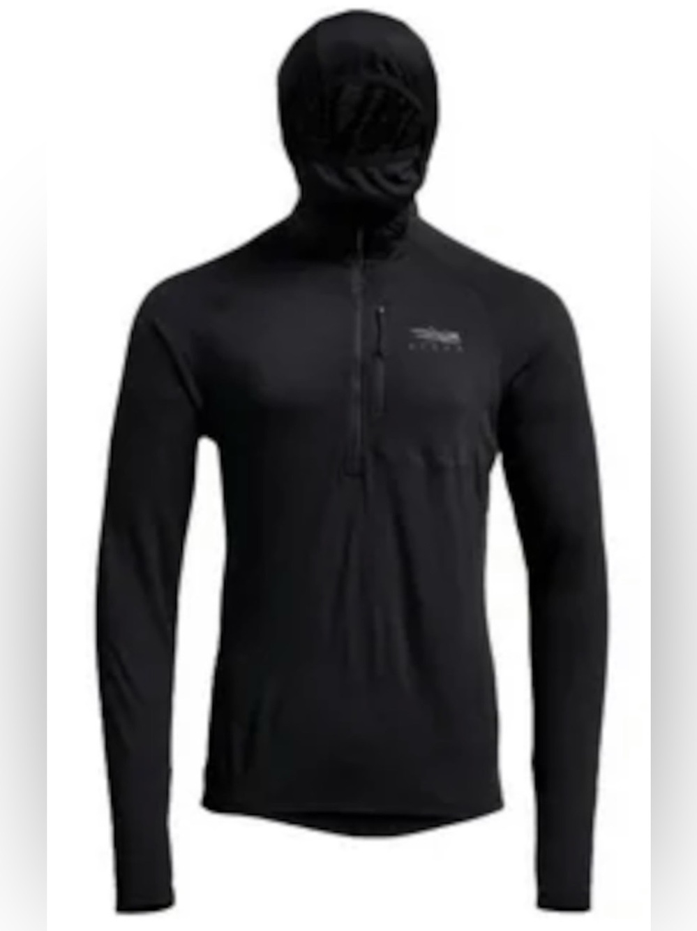Men's Sitka Black Fanatic Hoodie Heavyweight Comfort Stretch Fleece